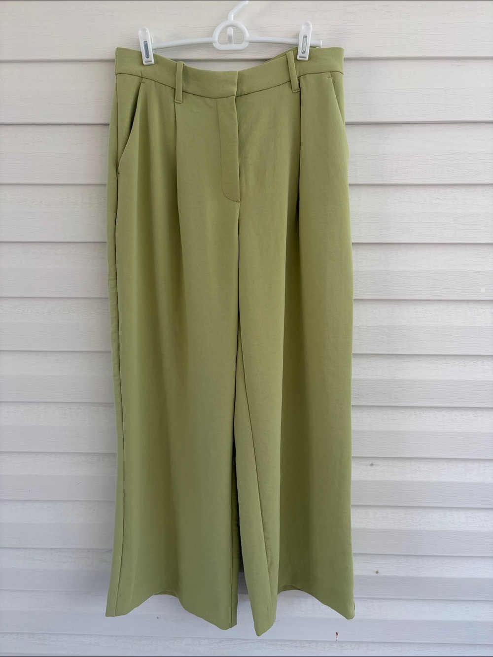 Abercrombie & Fitch Pistachio Green Wide Leg Trouser Pants Size 30 High Rise